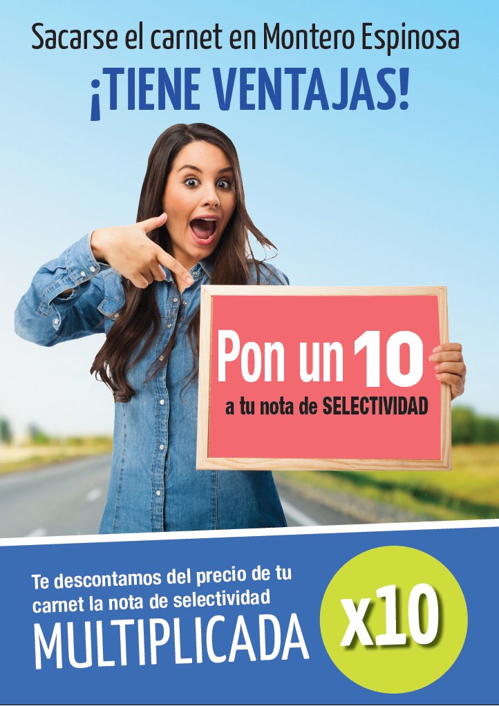ameFuenlaCentro's tweet photo. Este verano hacer la Selectividad también tiene ventajas. ¡Sácale partido a tu nota y consigue tu descuento sacándote el carnet! https://t.co/KWGbFiWGBx
