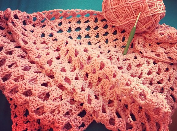 RemedyFibers's tweet photo. The NEVER ending granny square shawl!! I will continue the rows until I run out of yarn 😫 https://t.co/an0spwheNR