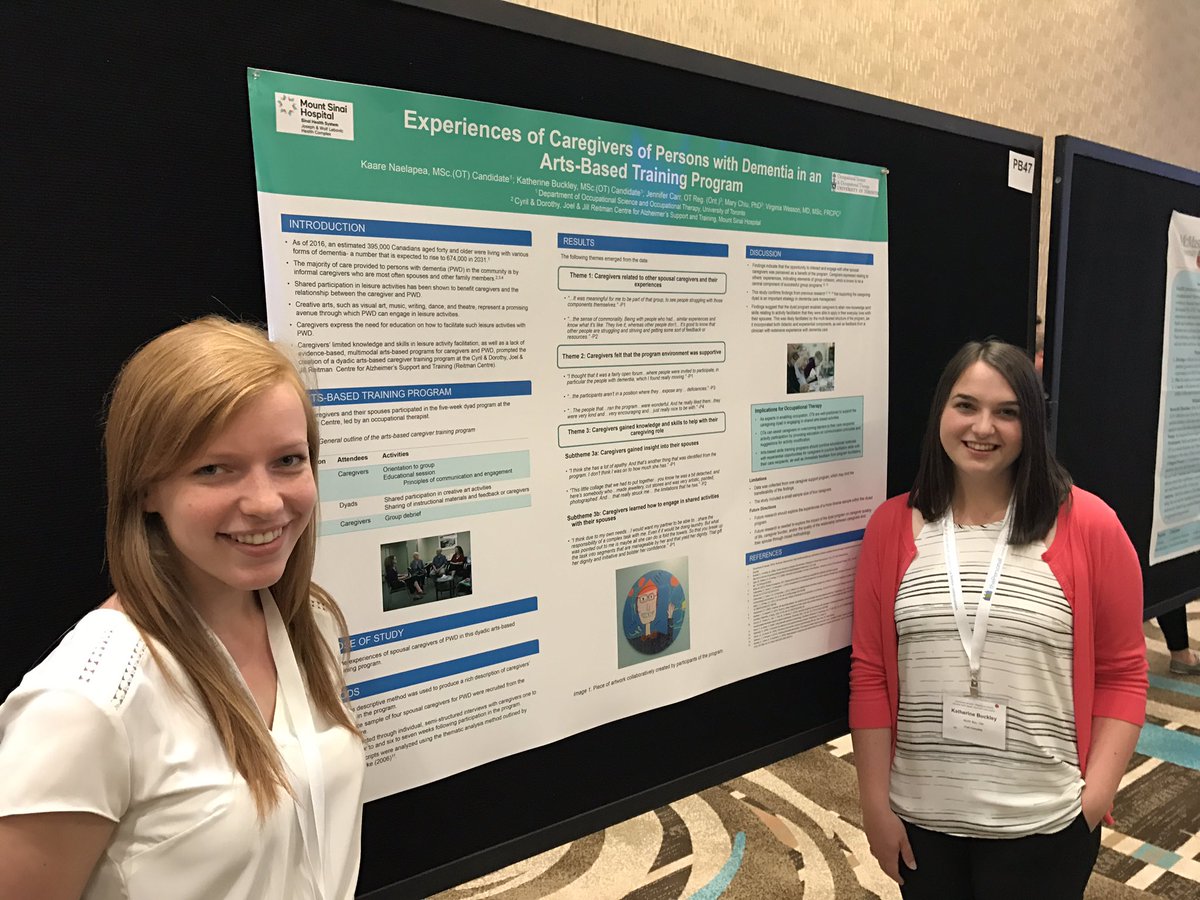 Caring4ADStudy's tweet photo. Arts-Based Training Program for Caregivers for Individuals with Dementia! #CAOT2017 #MountSinai #UofT #OT #research https://t.co/a8MqoKpSzQ