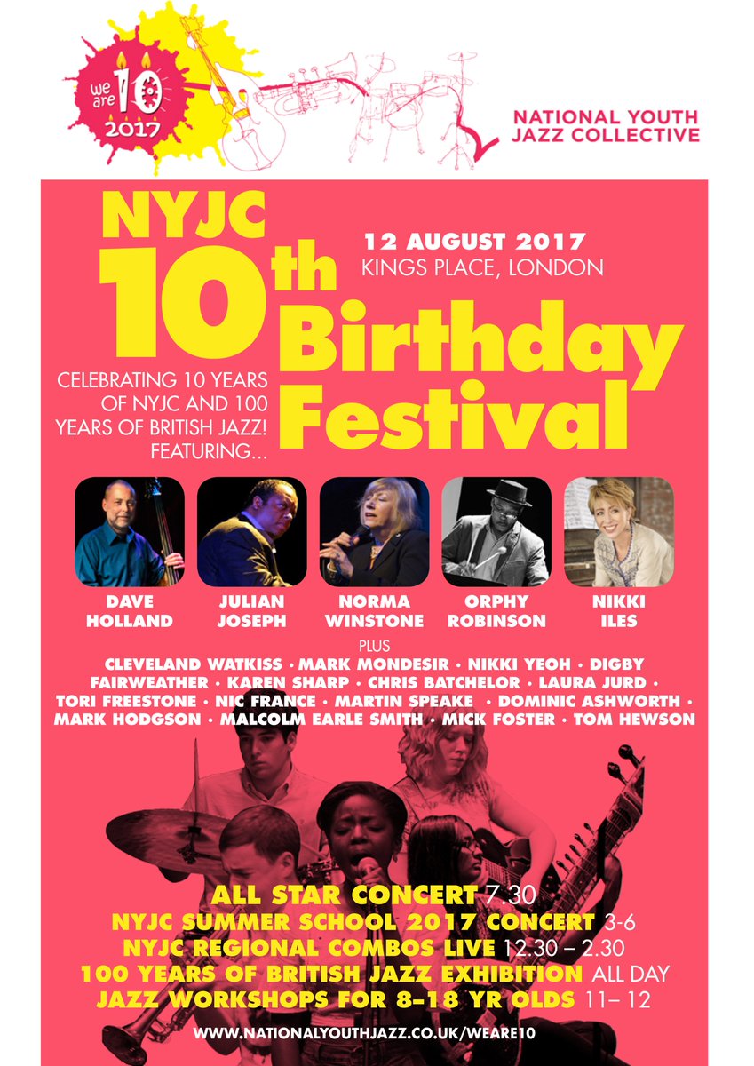 NYJC's tweet photo. NYJC is 10! Our big Birthday Festival is on August 12th @KingsPlace . What a lineup! Tix on sale for All Star Gig https://t.co/3XMiE8M16J https://t.co/Z1nq6Wqgj8
