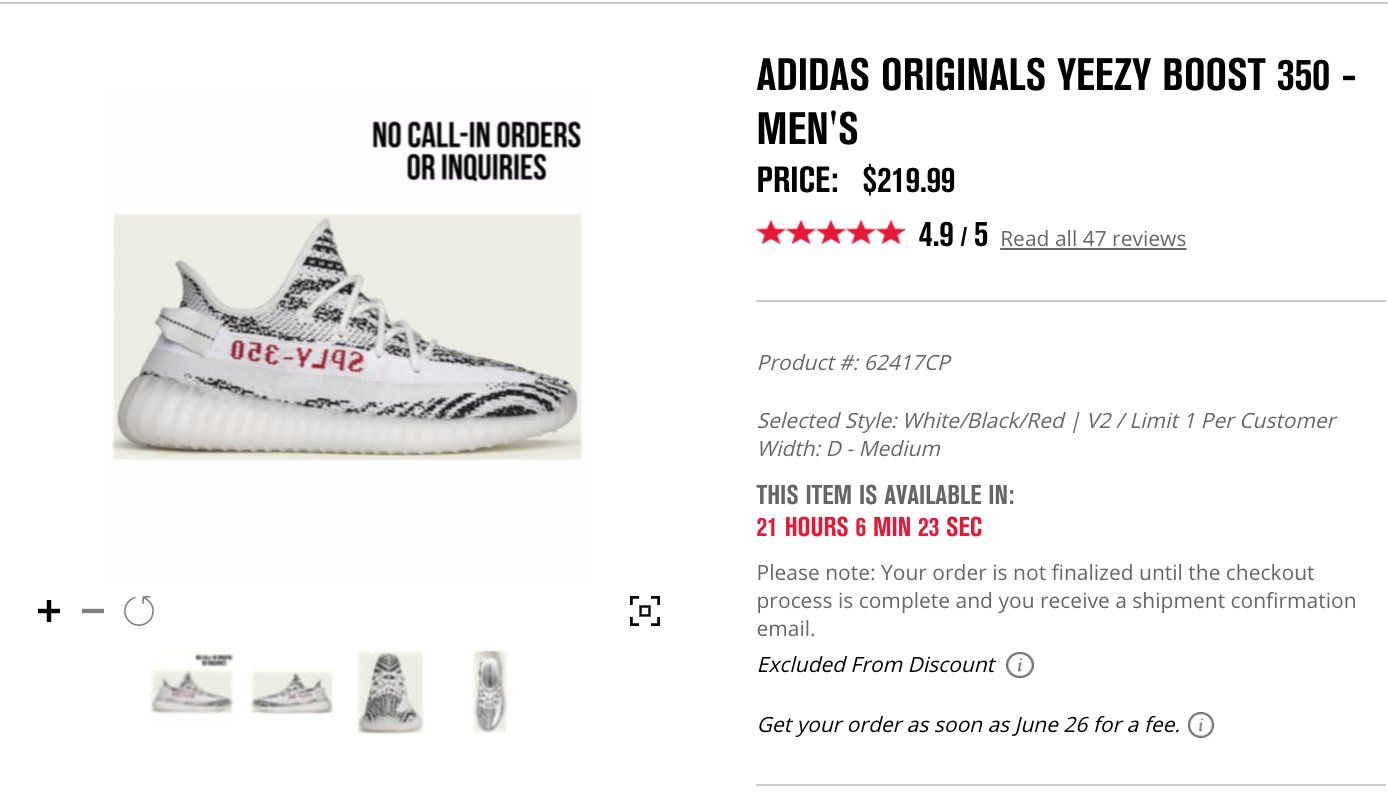 foot locker yeezy zebra release