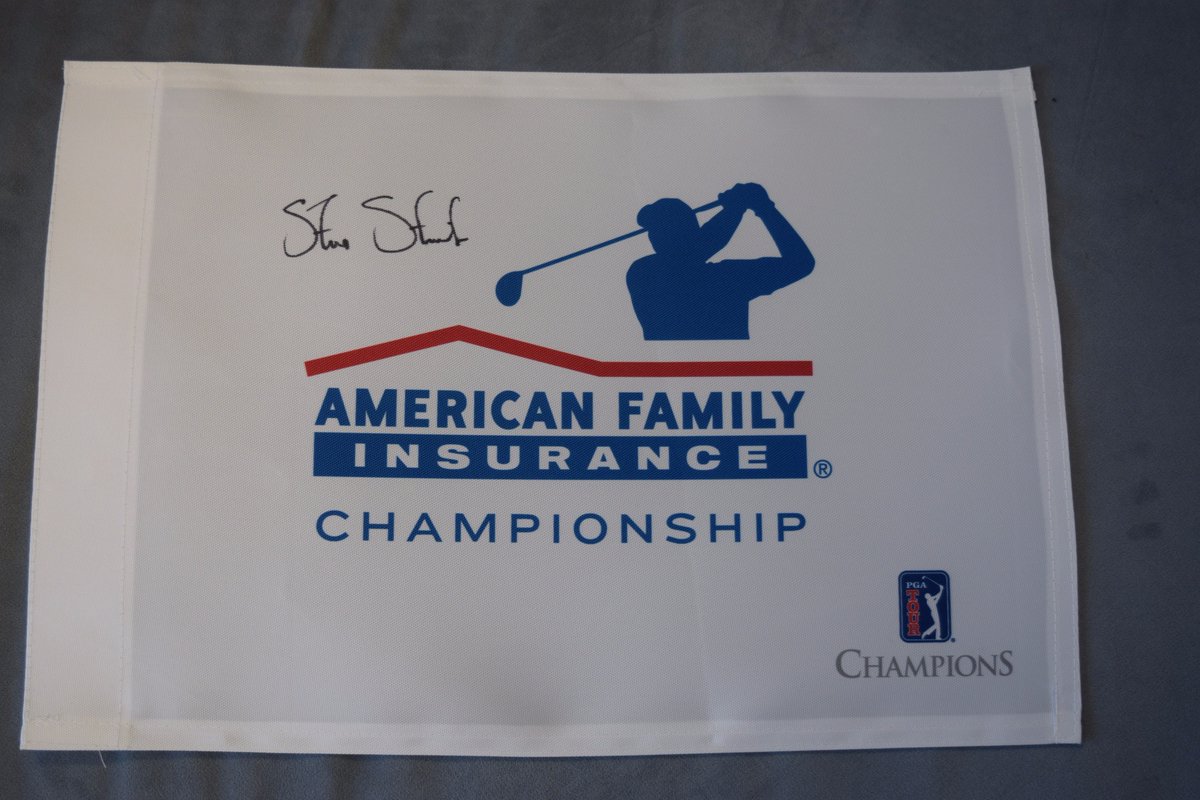 amfamchamp's tweet photo. GIVEAWAY ALERT! Follow @amfamchamp and re-tweet this tweet for a chance to win this #AmFamChamp pin flag signed by @stevestricker. https://t.co/A2t9smd76b