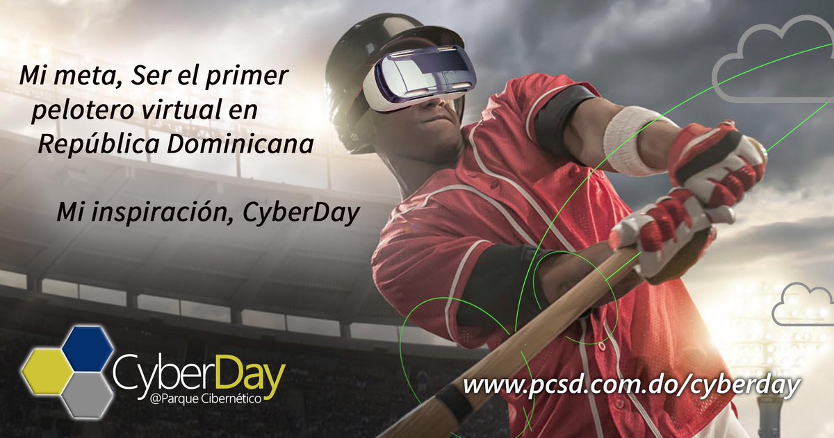 CyberDayPCSD's tweet image. Mi meta. Ser el primer pelotero profesional virtual en #RepúblicaDominicana. Mi inspiración, CyberDay del #PCSD pcsd.com.do/cyberday