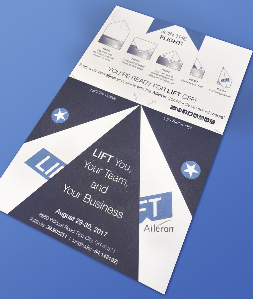 Just finished these creative <a href="/Aileron_org/">Aileron</a> paper airplane mailers for their #LIFT2017 event!