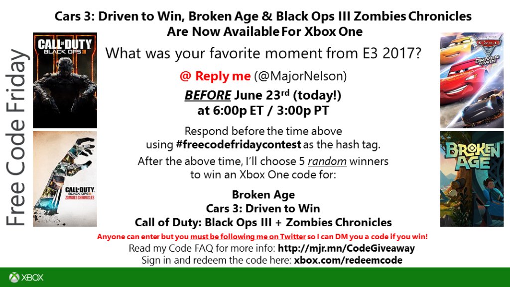 Larry Hryb 💫✨ on X: #FreeCodeFriday time. Read this and you could win a  code for Forza Horizon 3 Ultimate Edition on Xbox One. Good luck.   / X