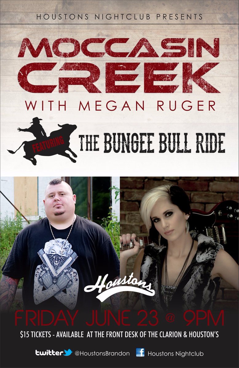 Don't miss #moccasincreek and #meaganruger here tonight 1 show only!!!