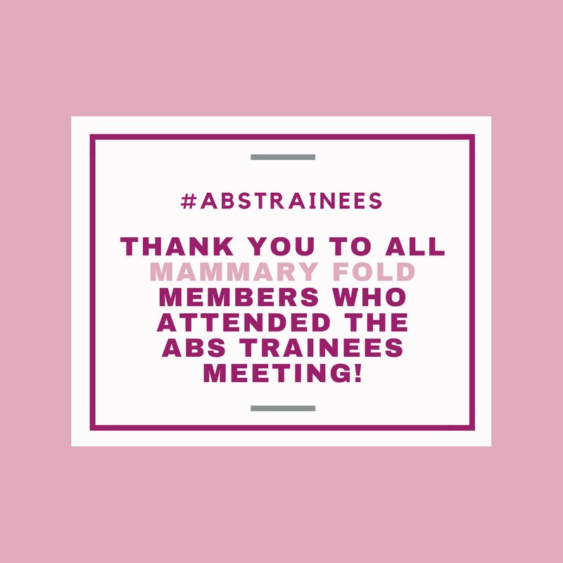 TheMammaryFold1's tweet photo. Thank you to everyone who attended the #ABSTrainees Meeting in Glasgow over the last two days! #breastsurgery #breastcancer #traineesurgeon https://t.co/9WnmTSCmxS