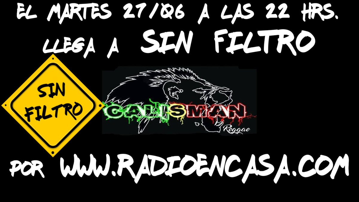 SFradioweb's tweet photo. Para despedir junio nos visitan #CalismanReggae en los estudios de @RadioEnCasa Proximo martes a las 22 horas https://t.co/IUAhw6TM06 https://t.co/XCRixaO2jY