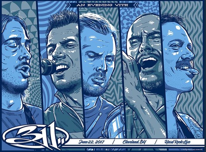 ArtistWaves's tweet photo. Incredible artwork ~ last night's tour kickoff poster. #311week https://t.co/4efKzyeNZV