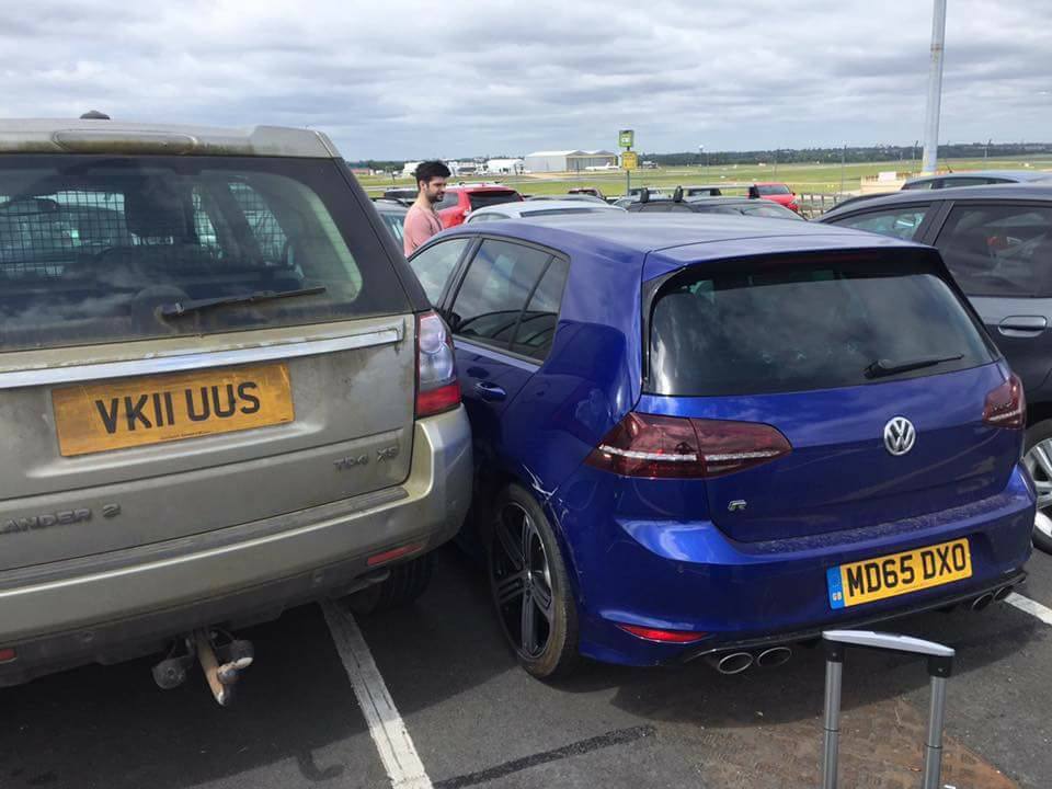 Long shot for someone but if this is your golf. This Landrover has hit your car. At Birmingham airport. <a href="/YPLAC/">You Park Like a C***</a> <a href="/ShameADriver/">ShameADriver</a> <a href="/AngryBritain/">AngryBritain.com</a>