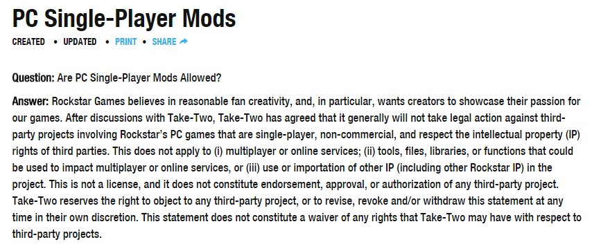 GTANet's tweet photo. Massive respect to @RockstarGames for setting things right today. OpenIV is not in the clear yet, but SP modding is! https://t.co/Nhh0YgeOcz https://t.co/5pk72jx2cS