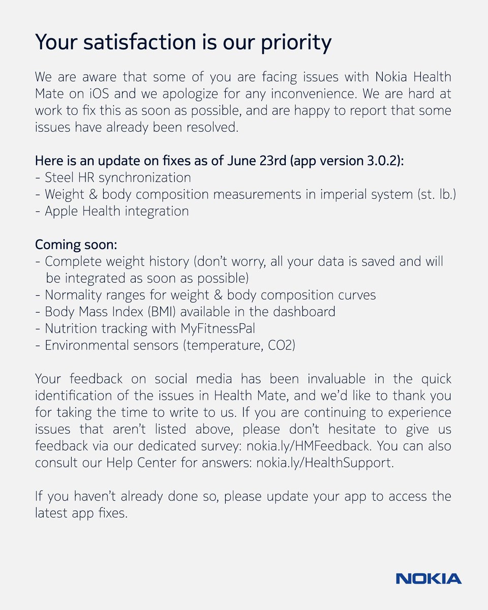 Withings EN on Twitter: "A note to our users regarding the new Withings EN on Twitter: "A note to our users regarding the new