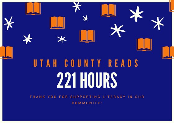 EveryDayLearn's tweet photo. The counts are in! #UtahCountyreads for 221 hours to raise #books for @houseofhopeut! #readaloud #literacy https://t.co/4vPZ5D7bWU