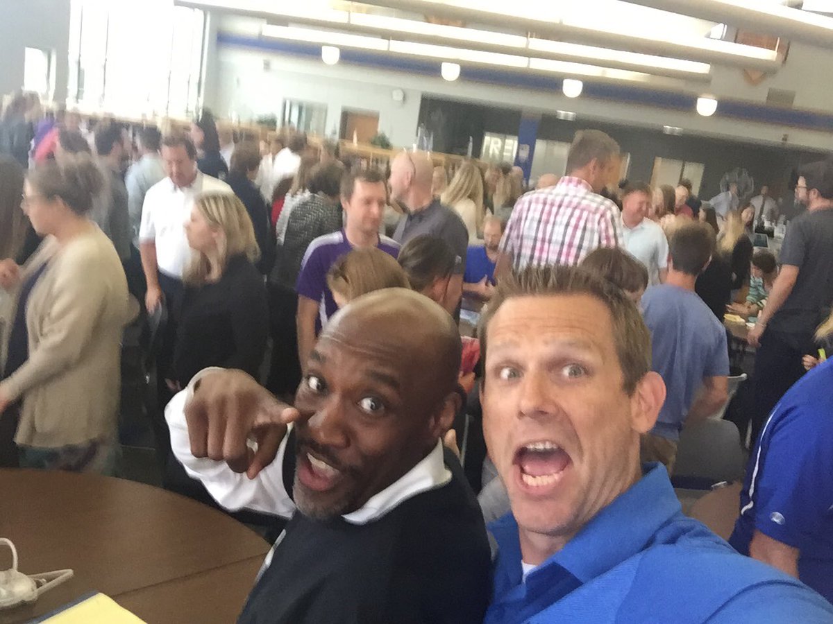 Chris_Polowy's tweet photo. Selfie with the #selfieking...Moving forward with professional learning communities with @D4Griffin3 #beatPrairie #SDWCoherence https://t.co/5tIMW6iOgT