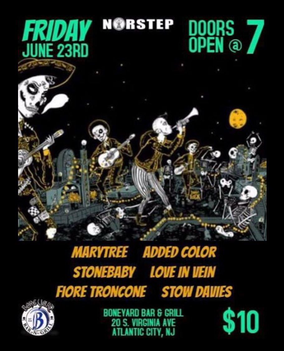 Marytreemusic's tweet photo. #Marytree #atlanticcity #NJ @boneyardac w/ #addedcolor #stonebaby #loveinvein #FioreTroncone and #StowDavies
Tonight !!!!!
#keepitCHIPPER https://t.co/knvI1SDVK3