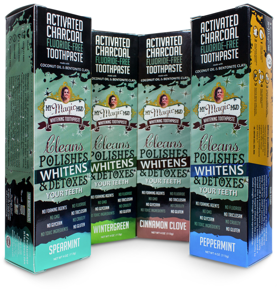 @My_Magic_Mud Whitening Toothpaste is the first non-GMO toothpaste to combine activated coconut shell charcoal and bentonite clay!