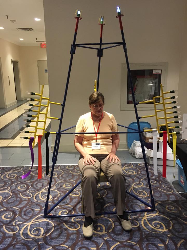 AlienCosmicExpo's tweet photo. Jo-Anne Eadie enjoying a treatment from one of our Exhibitors :  Crystal Squared. The Expo Is live and running! #ACE2017 #Aliencosmicexpo https://t.co/HSrxSKfIbw