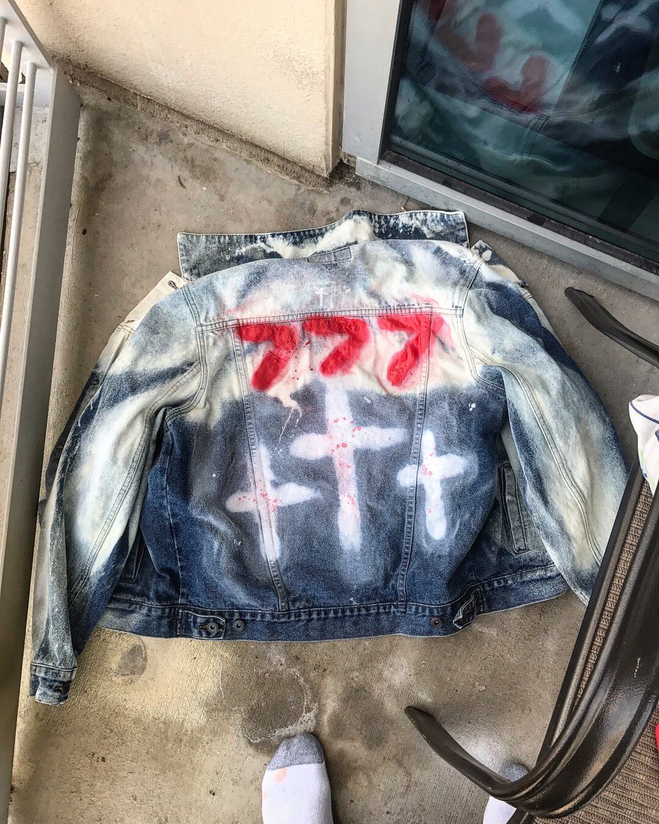 DeionSandersJr's tweet photo. New spray painted @_FMF7 jean jackets. DM me for the link https://t.co/Ys1vGlfkzB