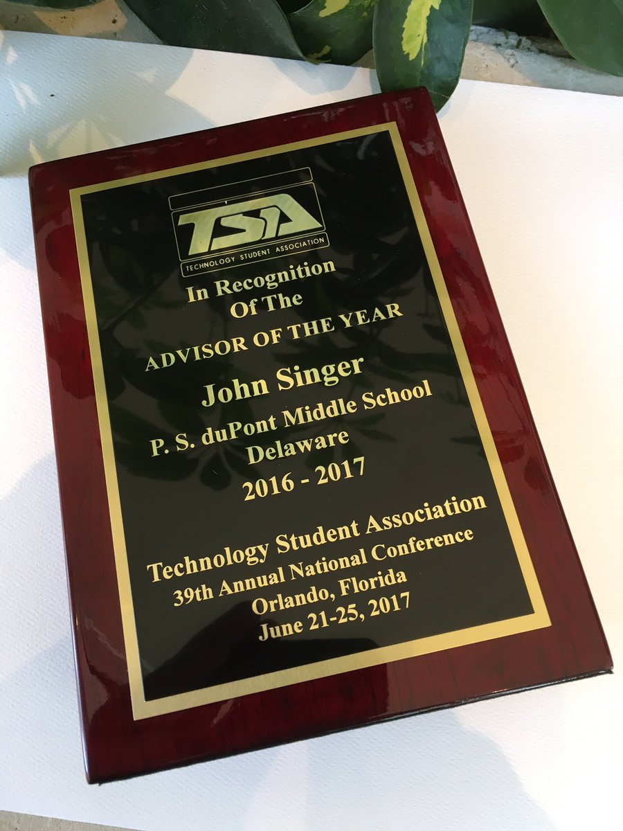 johnsingerdetsa's tweet photo. Delaware TSA Advisor of the Year!  Retiring with a bang! https://t.co/rsBhIyl7WD