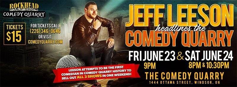 Fri &amp; Sat <a href="/jeffleesonshow/">Jeff Leeson</a> “The King of Crowd Work" Live at #YQG's <a href="/ComedyQuarry/">Comedy Quarry</a> #CBCeyes ow.ly/TJCv30cPQj2