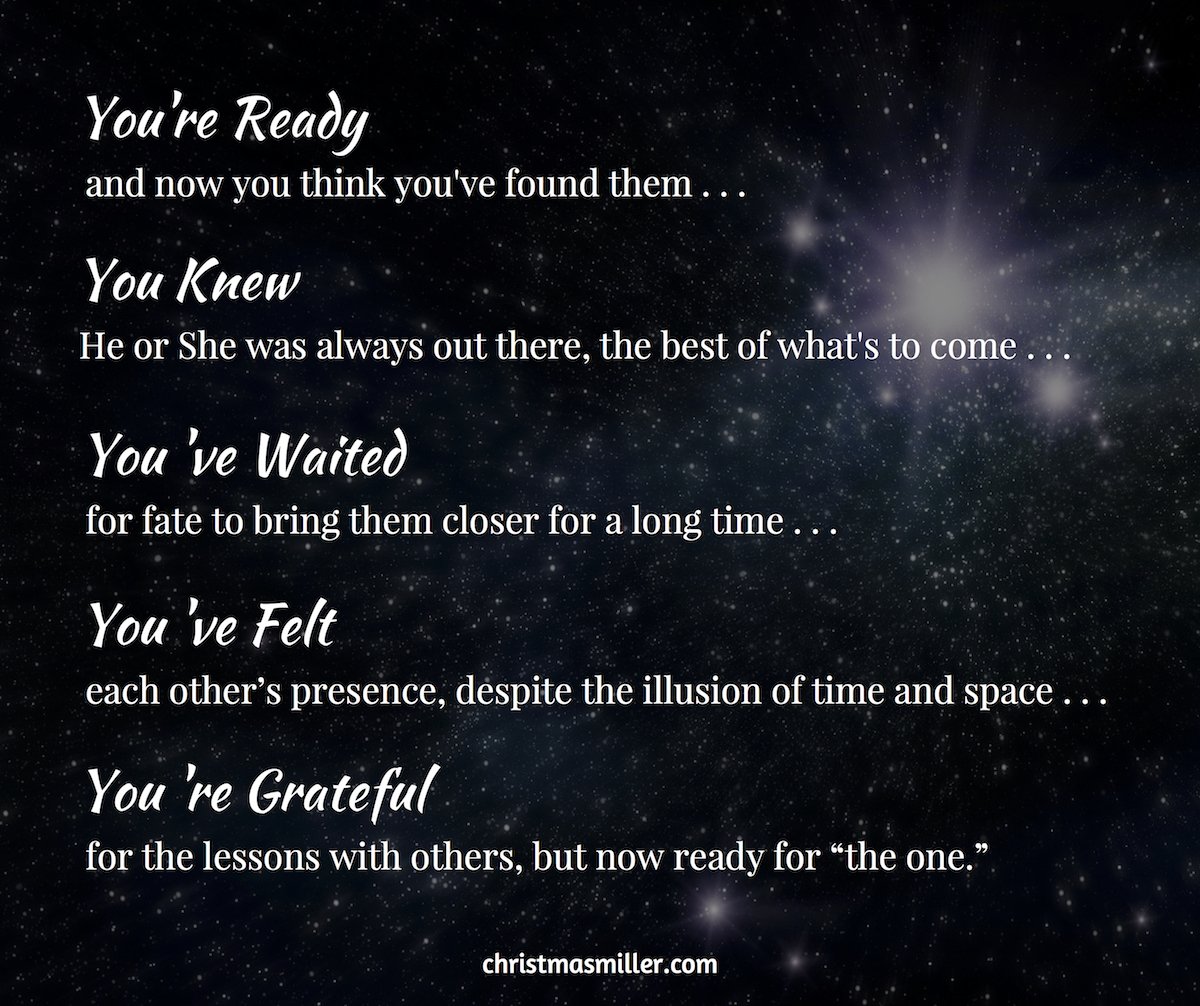 ChristmasMiller's tweet photo. Despite distance, time and space what is meant for you will be.
#serendipity #fated #fortuitous #destined #rareconnection #twinflame #here https://t.co/yvY3DcshMM
