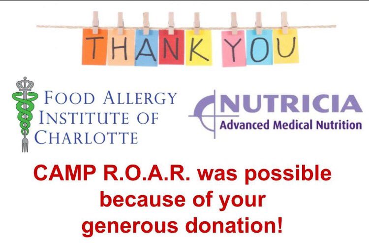 PAKCHARLOTTENC's tweet photo. #foodallergyinstituteofcharlotte #nutricia @FoodAllergyCLT  thank you!!!! #camproar #Camp #foodallergies #pakcharlottenc https://t.co/5ci9DbLjuA