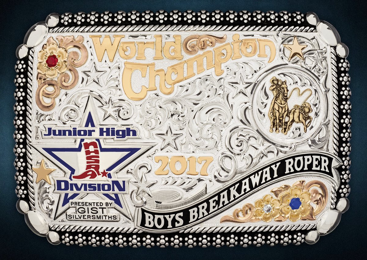 GistSilver's tweet photo. World Champions will be crowned this weekend at the @HighSchoolRodeo #NJHFR! #GistBuckles #MadeintheUSA #rodeo #champions #trophybuckles https://t.co/5qUr3j3INV