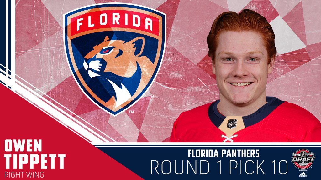 NHL's tweet photo. Rounding out the Top 10 is @TippettOwen, who's heading south to the @FlaPanthers. #NHLDraft https://t.co/VZZEYdl2wj