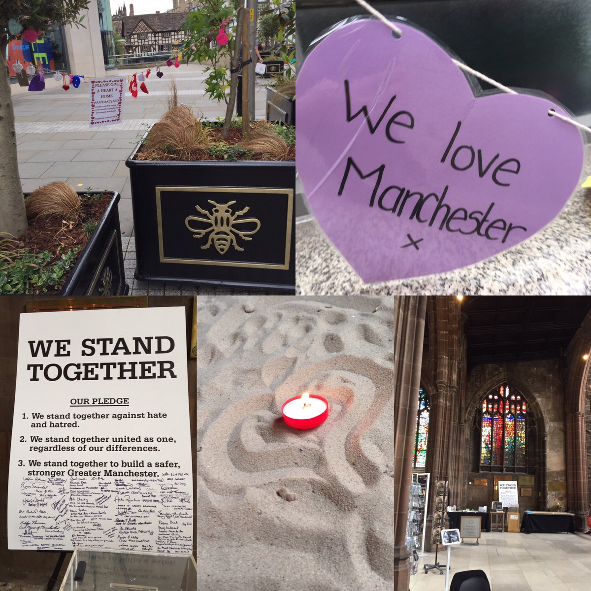 WSekurity's tweet photo. In Manchester. Paid our respects, did prayers & donations. #ManchesterArena #Manchesterhive @Wendywendyhouse @mqconk @Bullsrule89 https://t.co/ql30t6Qfgs