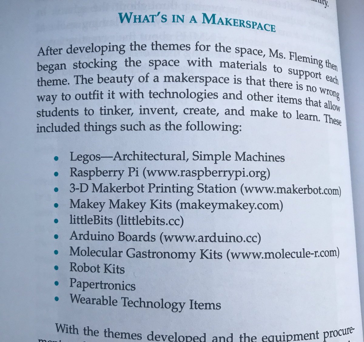 RiskTaker4Kids's tweet photo. Every T, Media Specialist & Admin needs to read Chapter 4 of #UnCommonLearning. Love the Leadership of @jodymarsee with #MakersSpaces https://t.co/7XZ7NllrOY