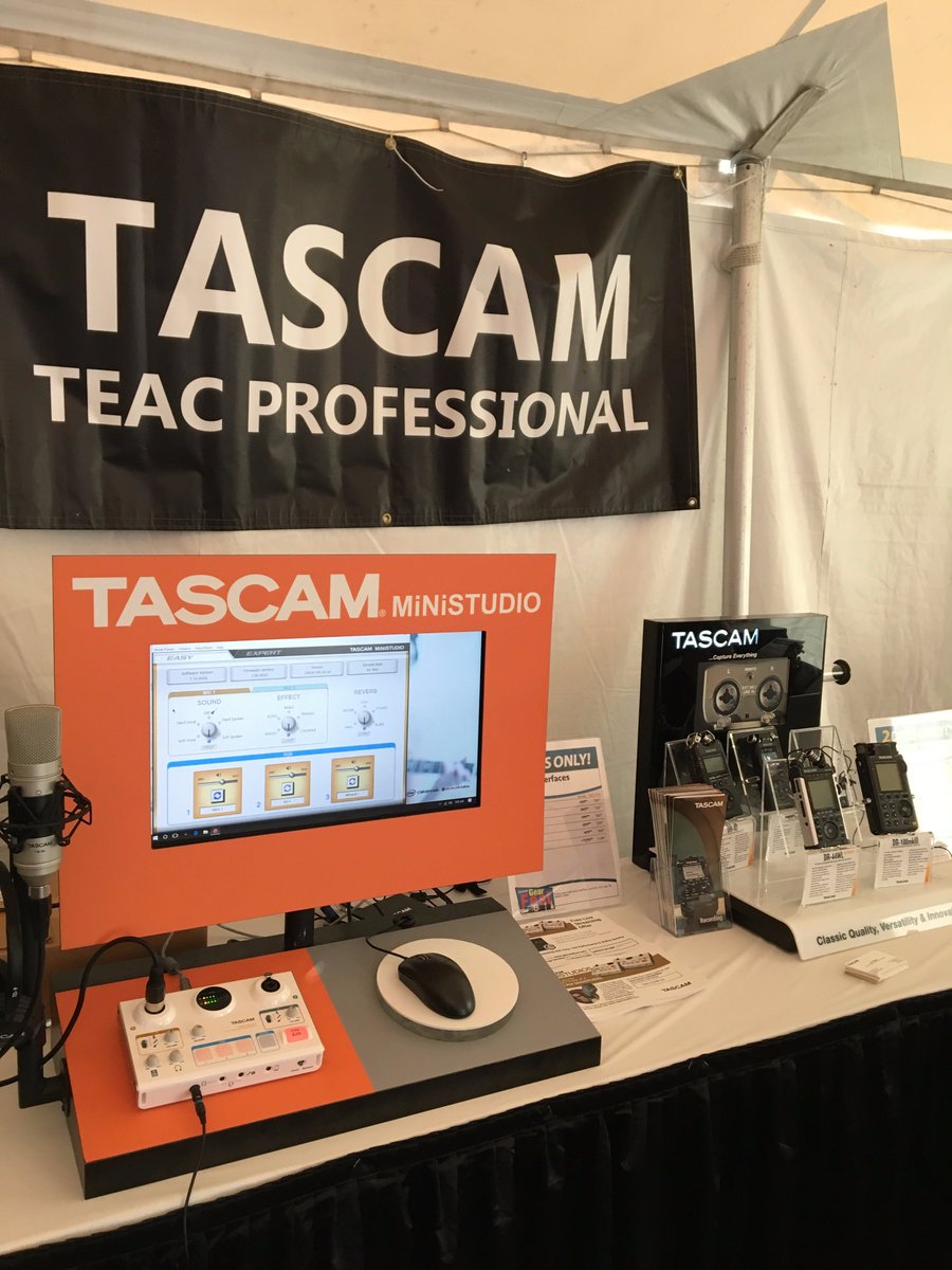 TASCAMpro's tweet photo. We are having a blast rocking GearFest at @SweetwaterSound! Come say hello! #Gearfest2017 #Sweetwater #ProAudio #MiNiStudio #TrackFactory https://t.co/hKZ3cxcEJf