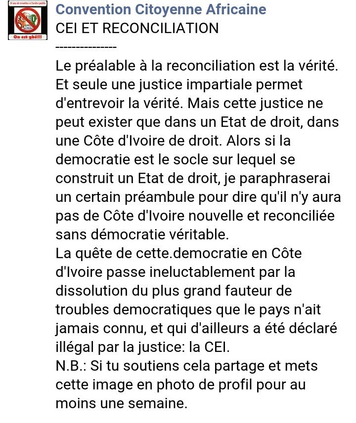 LeaderNewsCI's tweet photo. #CIV/Échec de la Réconciliation Nationale: la Société Civile réclame la dissolution de la Commission Électorale Indépendante.
#CEI #Abidjan https://t.co/o9pKImMTmR