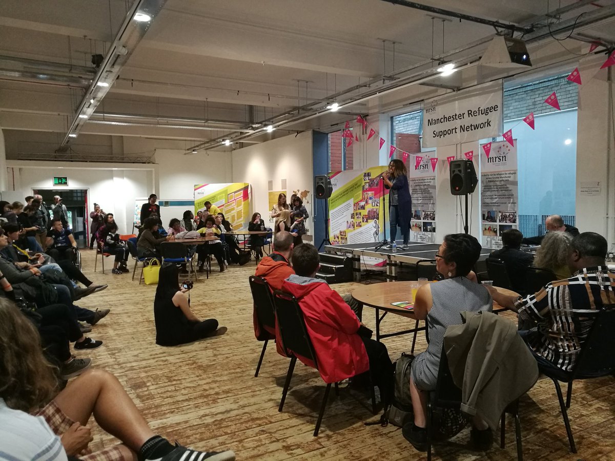 Abi_Gilmore's tweet photo. A hearty well done to @OurCityOurHome @ArtsMcr @agms10 for fantastic moving joyful &amp; respectful #RefugeeWeek event. Good work, team #PPP https://t.co/PmqnDAmR0A