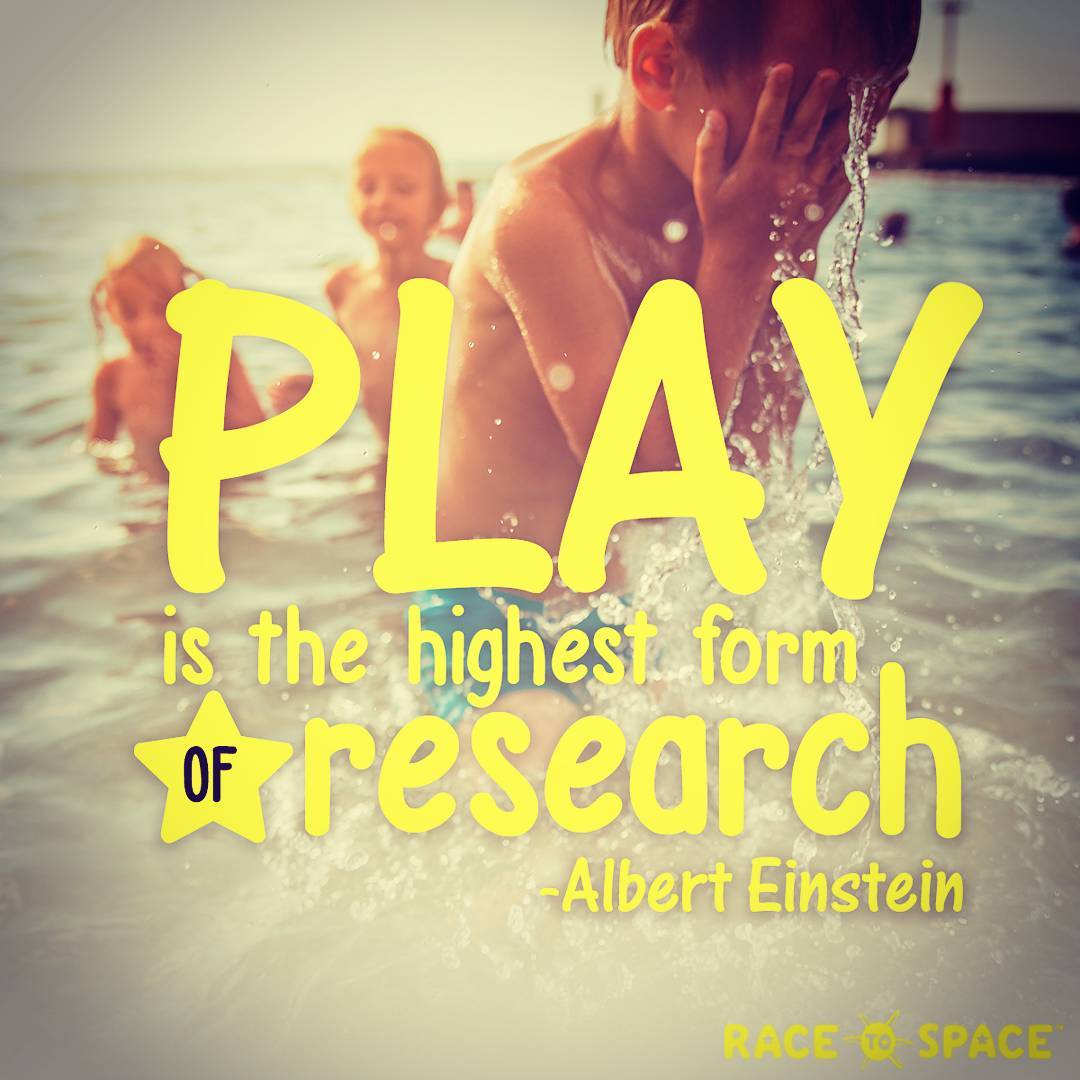 RaceToSpaceGame's tweet photo. "Play is the highest Form of Research" #AlbertEinstein 
#Geniusofplay #racetospace #education #games #edtech #summer #parenting #teaching https://t.co/BSe8LxYQGy
