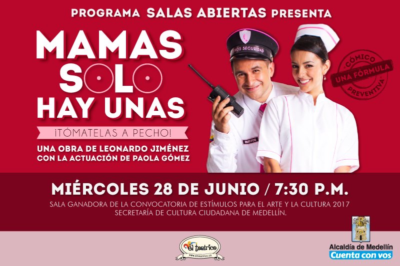 ¡Ponle al pecho una sonrisa y prográmate desde ahora para #SalasAbiertas!
Junto a <a href="/Leomusicayhumor/">♫Leo Jiménez♬</a> y <a href="/Sigopao/">Paola Gómez</a> en #MamasSoloHayUnas.