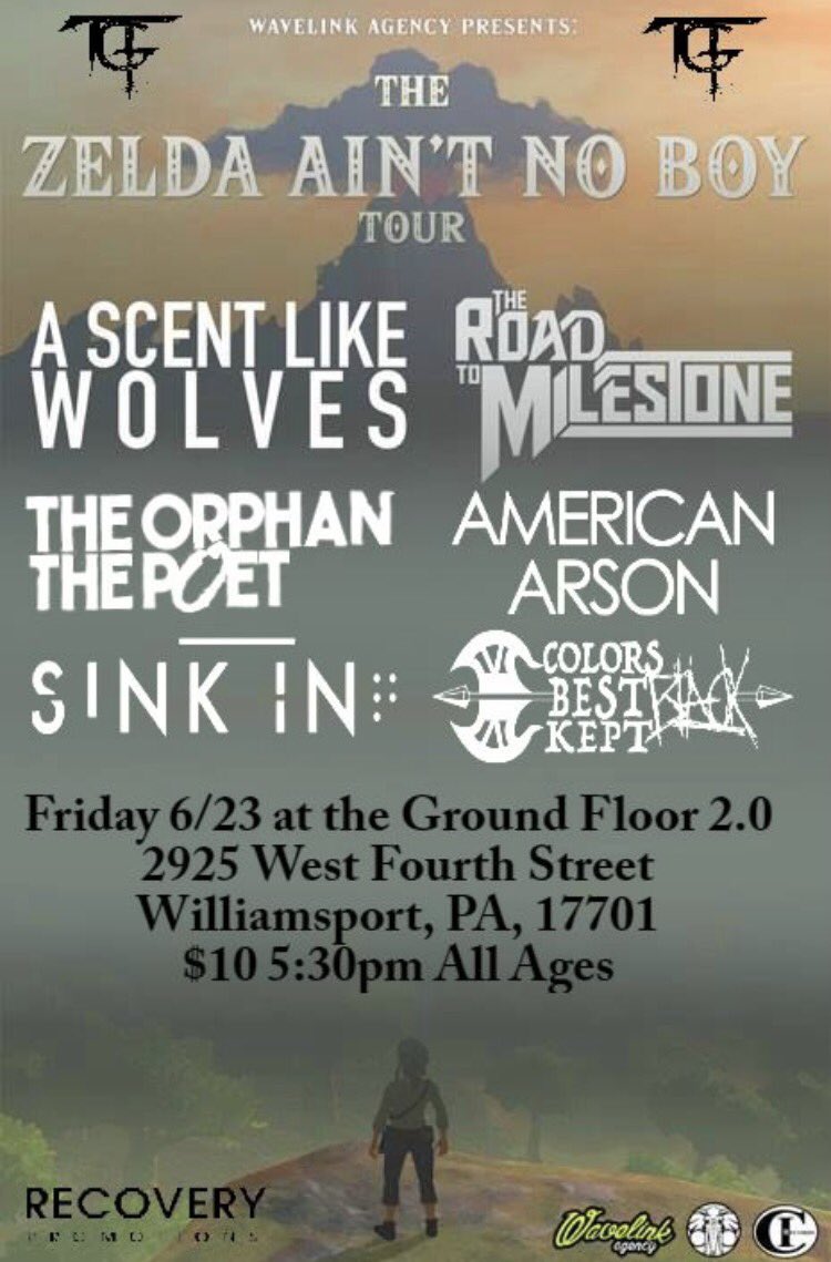 groundfloorpa's tweet photo. You have an hour to get your ass here!!!! @aslwofficial @road2milestone @TOTPband @AmericanArson @SinkInBand and Colors Best Kept Black! https://t.co/D6lUxWGTAv