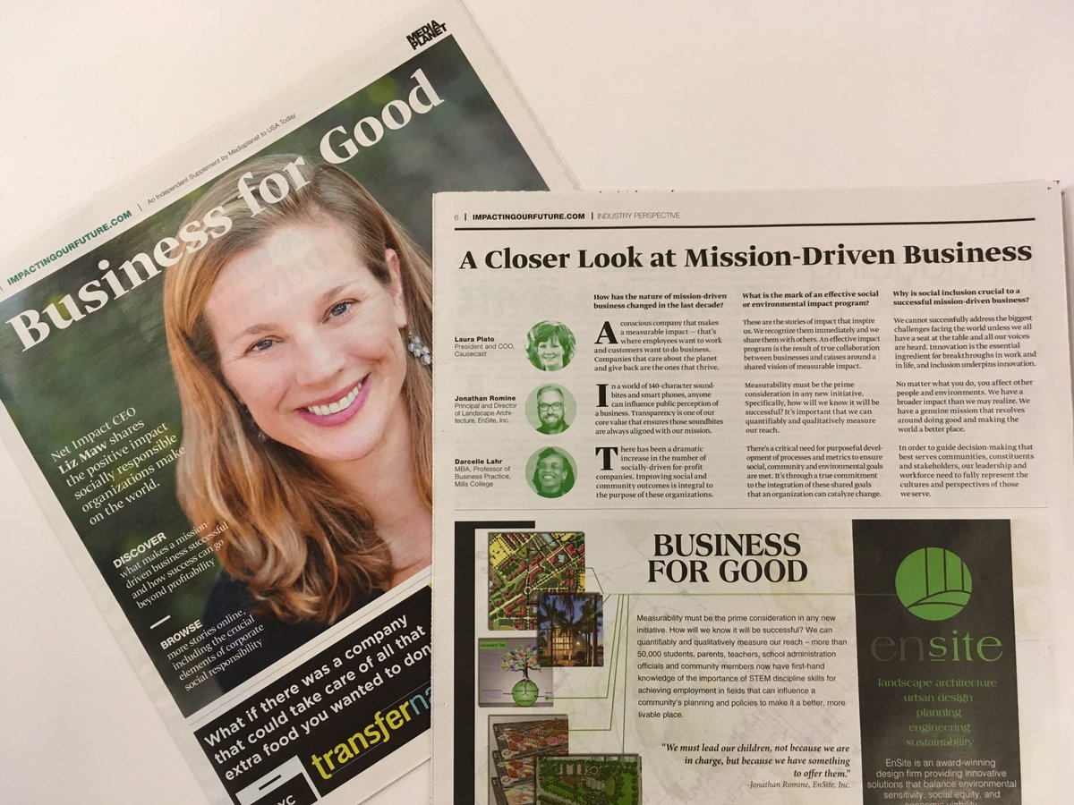 kbierce's tweet photo. Need inspiration on #BusinessforGood? Get a print copy of @USAToday! Or see this image for the #CSR article by @lauraplato at @Causecast https://t.co/6XvPEIL1u1
