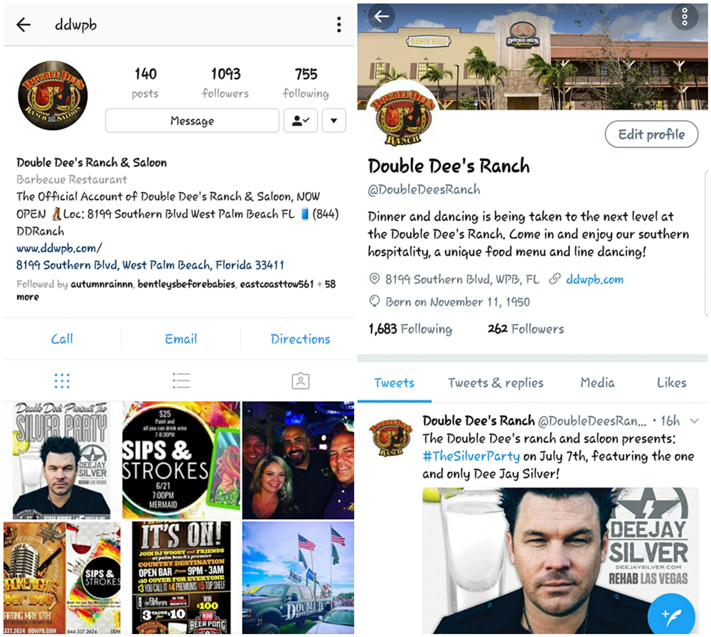 doubledeesaloon's tweet photo. Are you on Instagram and Twitter?! Follow us @ddwpb and @doubledeesranch for exclusive offers and event updates! https://t.co/OD2XoxfR8Z