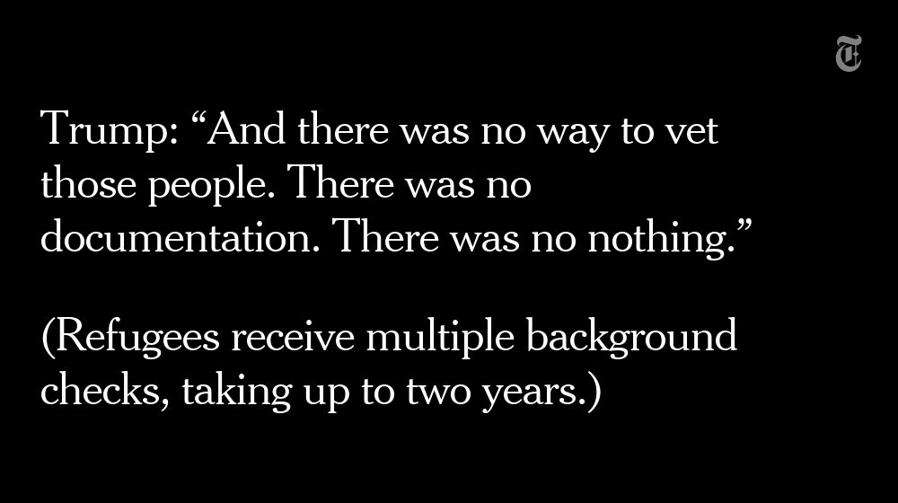 nytopinion's tweet photo. Trump lied about vetting for refugees https://t.co/gAn7MrpHxJ https://t.co/aM3uc1b2ZO