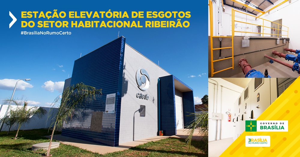 Gov_DF's tweet photo. A Estação Elevatória de Esgotos, em Santa Maria, foi entregue! Mais qualidade de vida. Isso é Brasília no Rumo Certo https://t.co/Ku9Liv5Fmi