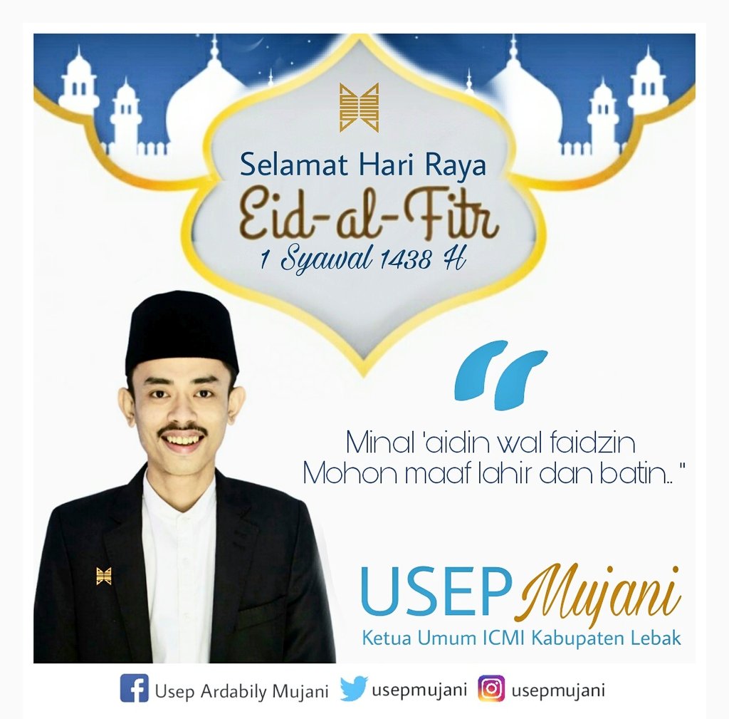 icmilebak's tweet photo. Keluarga besar ICMI Orda Kabupaten Lebak mengucapkan selamat hari raya idul fitri 1438 H. Mohon maaf lahir dan batin. 😇 #EidMubarak https://t.co/Pcdpwsl4f3