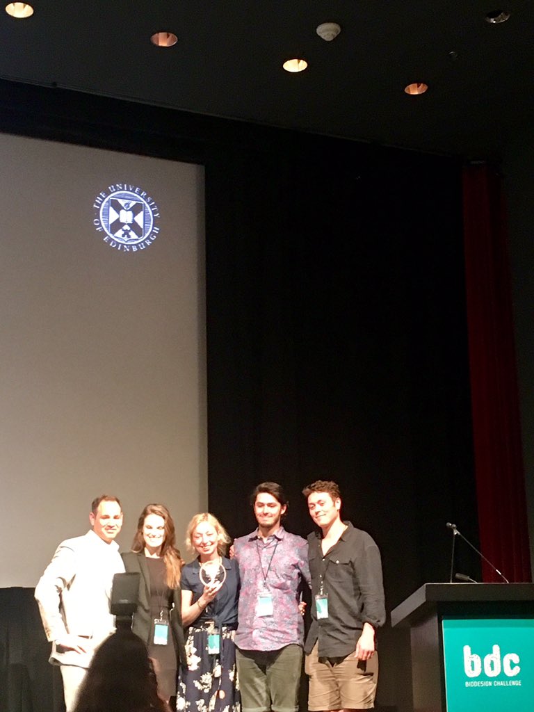 Biodesigned's tweet photo. Runner up is University of Edinburgh,  "UKEW 2029" - DIYbio for challenging power structures #BDCSummit2017 https://t.co/dC7PLXyAMD