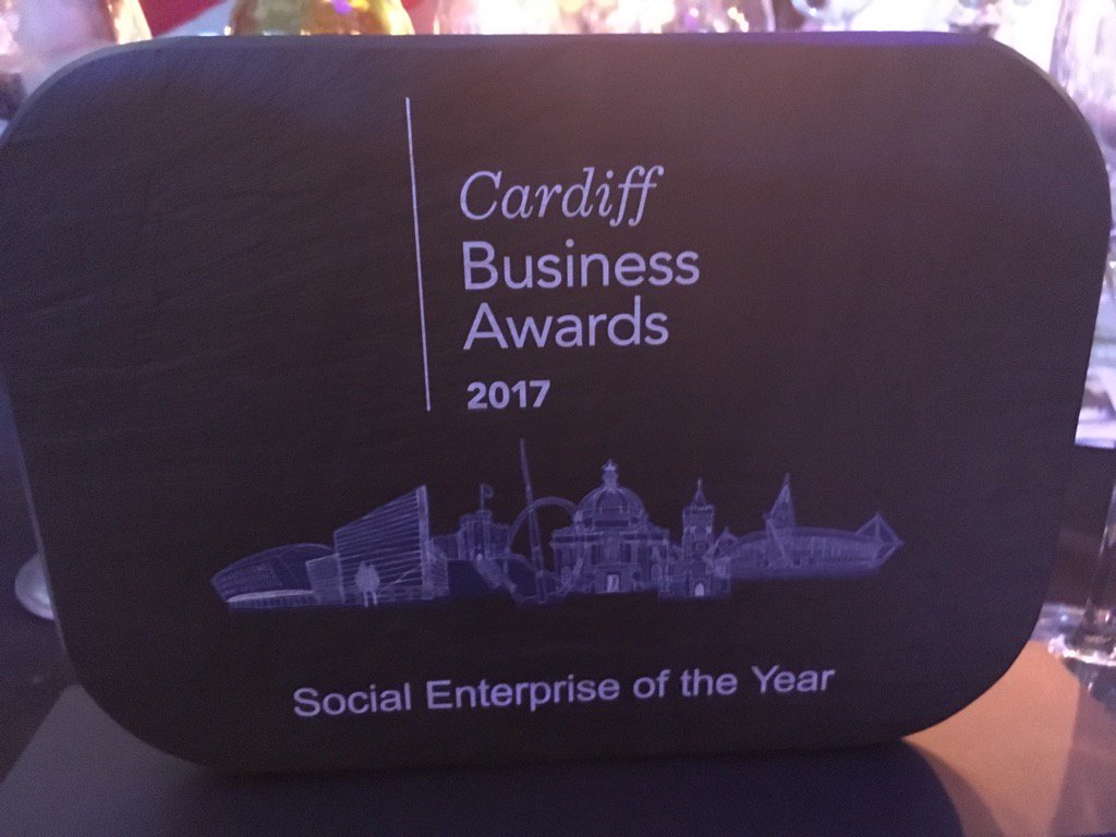 chaptertweets's tweet photo. We did it!! Winners in the social enterprise category! Thank you to the judges! #CardiffBizAwards https://t.co/dBKZKvHna9