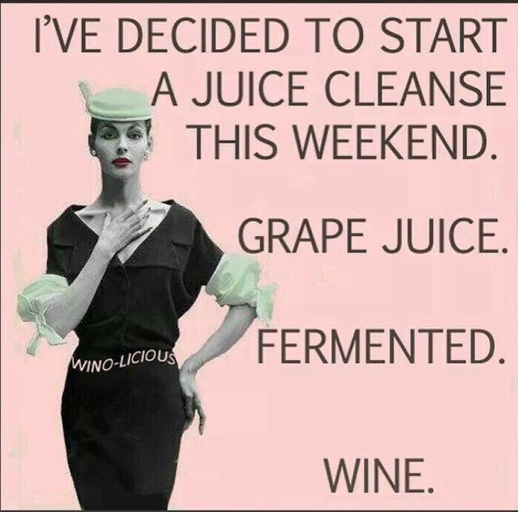 #OnceUponAWine's #juiceclense 🍷🍾🍇 Who wants 2 join me? 😉😎😀 #wine  #winenot RT 4 your friends who would ❤️2 do it! 🙌👍😎#OnceUponAWine #weekend