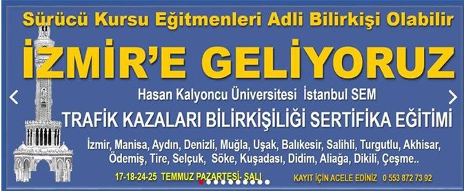 İyi günler Trafik Kazaları Bilirkişiliği Eğitimi Başlıyor. semistanbul.com 05300413500
