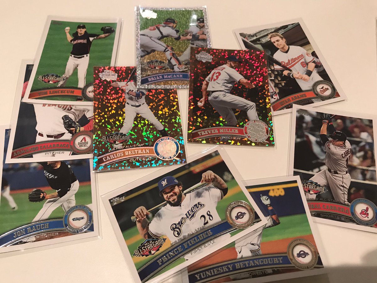 thisisfred__'s tweet photo. #ChasingTrout #7/36: The return of the #SparklyCards, ACab ASG, Fielder ASG, #Freak ASG and some Beltran/McCann ASG sparkle https://t.co/Cd0CMEOk3i