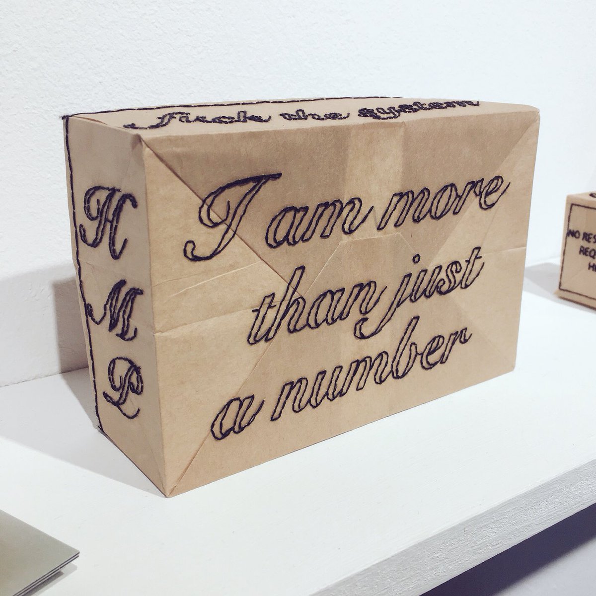 ThinkingType's tweet photo. blown away by BA Jewellery show @CSM_news today : classic biscuits to stitched scripts on paper + threads of coloured ocean waste #CSMcome https://t.co/ohxBow2Nd9