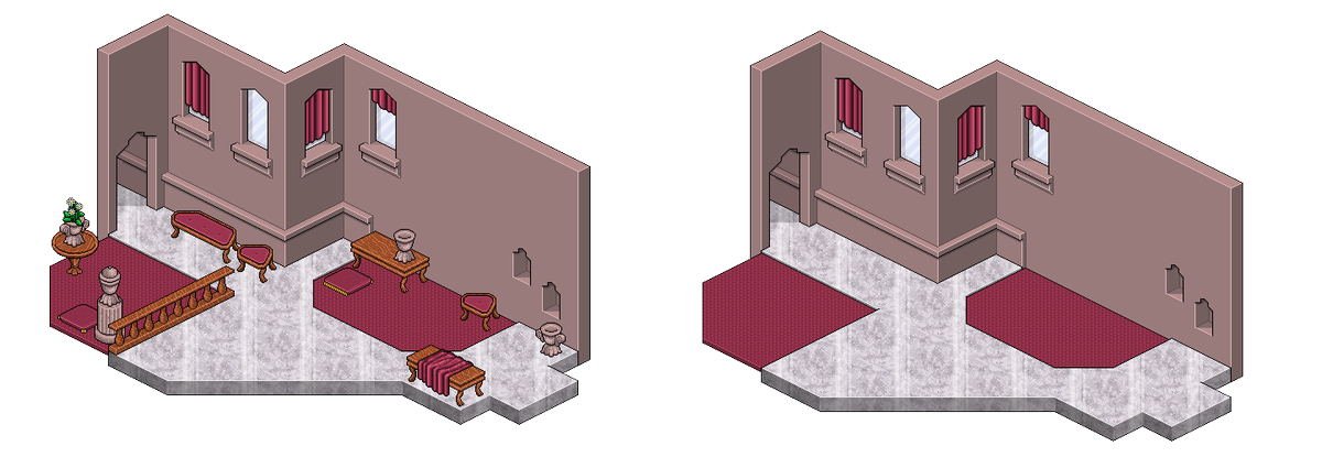 Selfmade public room background with selfmade public room furni - i kinda feel like i'm working at Ikea when i create habbo furni 🔨🔧😂<a href="/Habbo/">Habbo</a>
