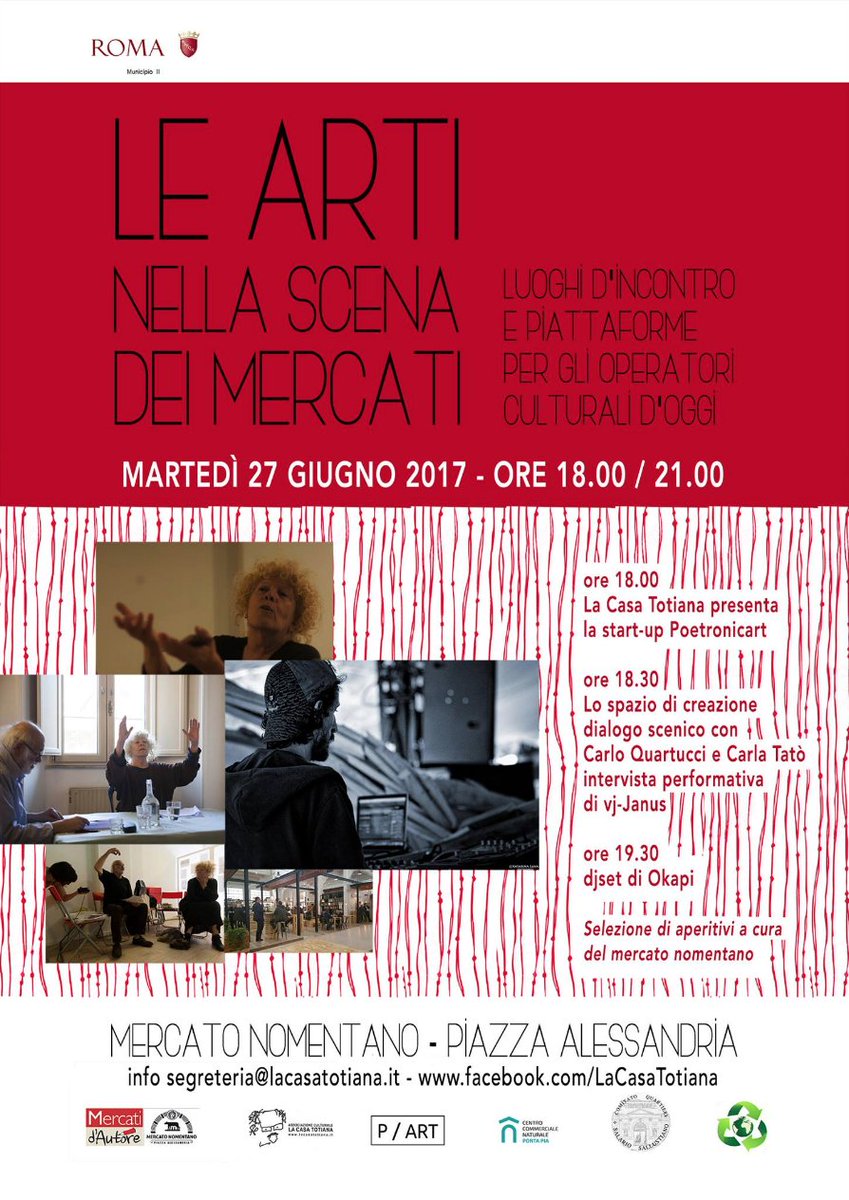 #savethedate 27 giugno: un evento unico nel suggestivo scenario del Mercato Nomentano. L'arte entra nel quotidiano facebook.com/events/1432543…