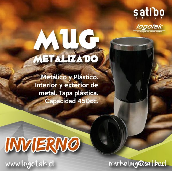 SatiboChile's tweet photo. Prepárate para el invierno, nuevo mug metalizado #RegalosCorporativos #Publicidad https://t.co/4qNhE9VJrS